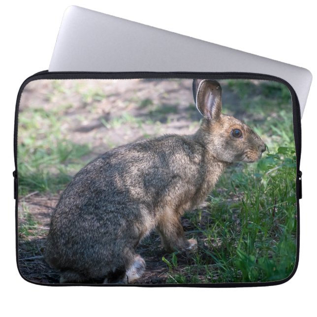 Tranquil Rabbit: Resting in Nature Laptop Sleeve (Front)