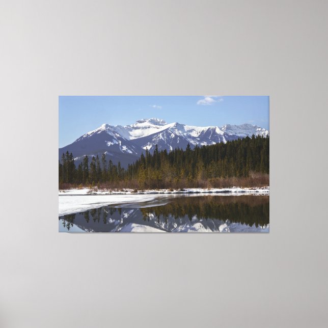 Tranquil Reflections at Vermilion Lakes, Alberta Canvas Print (Front)