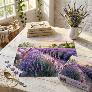 Tranquil Relaxing Lavender Scenery Jigsaw Puzzle