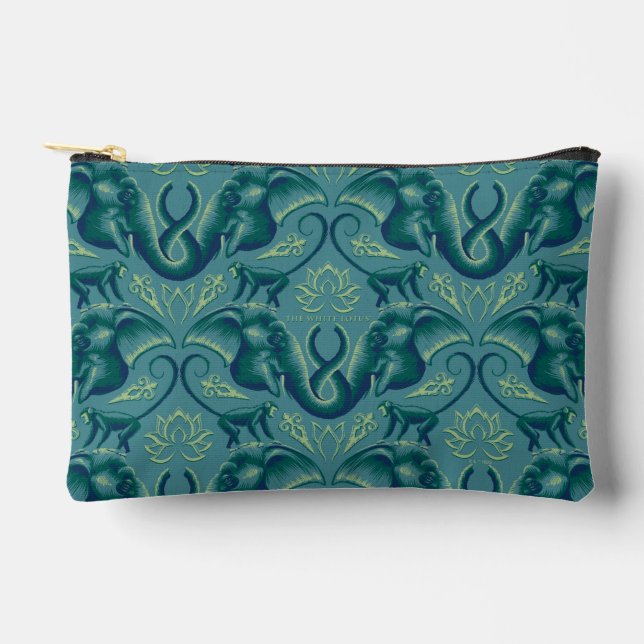 Tranquil Safari Tapestry Pattern - The White Lotus Accessory Pouch (Front)