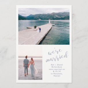 Tranquil Seas Two Photo Marriage Announcement