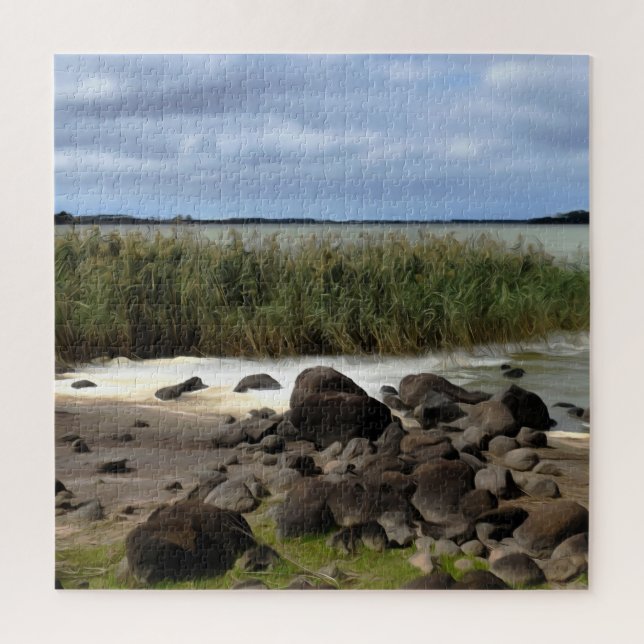 Tranquil Shores of Lake Bolac Jigsaw Puzzle (Vertical)