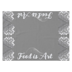 Tranquil Silver & Grey Monogram Tablecloth
