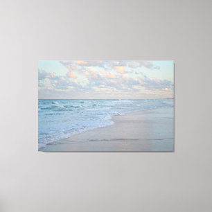 Tranquil Sunrise Reflection  Abstract Coastal Art Canvas Print