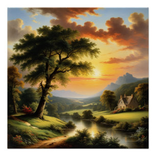 Tranquil Sunset by the River Poster