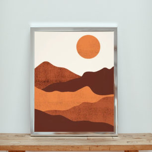 Tranquil Sunset in the Pastel Mountains Photo Print