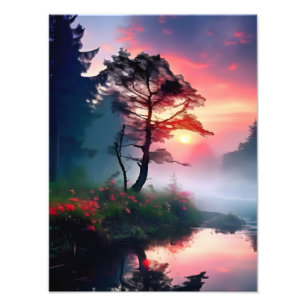 Tranquil Sunset Lake Photo Print