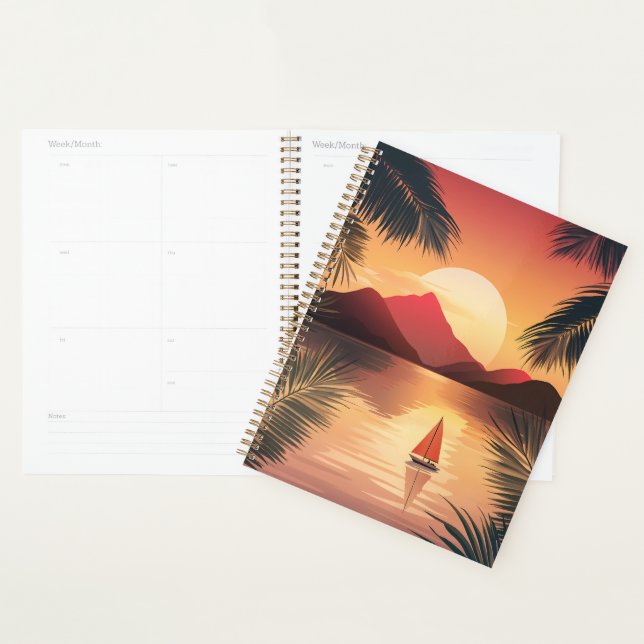 ⛵ Tranquil Sunset Sail Planner 🌅📘 (Display)