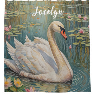Tranquil Swan Serenade Shower Curtain