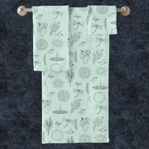 Tranquil Symbols: 3-Piece Wellness-Inspired Bath Towel Set