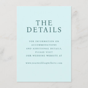 Tranquil Teal Minimalist Typographic Enclosure Card