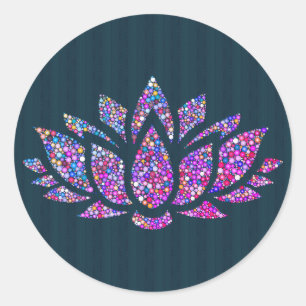Tranquil Teal & Rainbow Lotus Flower Sticker