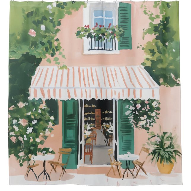 Tranquil Terrace in Rome Shower Curtain (Front)