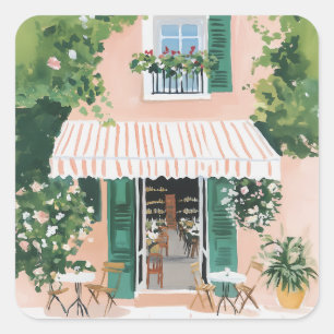 Tranquil Terrace in Rome Square Sticker