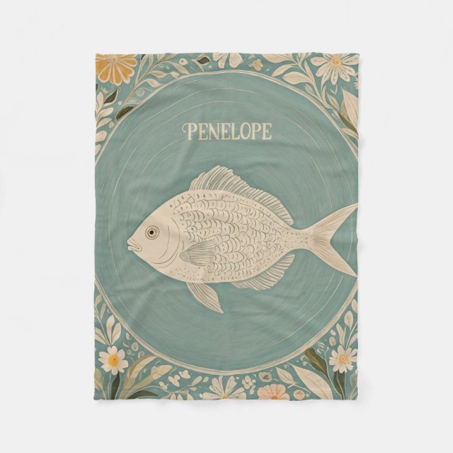 Tranquil Tides Personalized Fleece Blanket (Front)