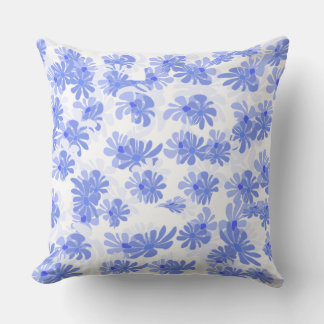 Tranquil Touch: Blue Patterned Throw Pillow