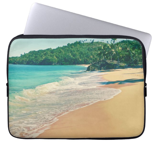 Tranquil Tropical Island Beach Laptop Sleeve (Front)