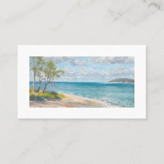 Tranquil Turquoise Shores & Sunny Skies Business Card (Front)