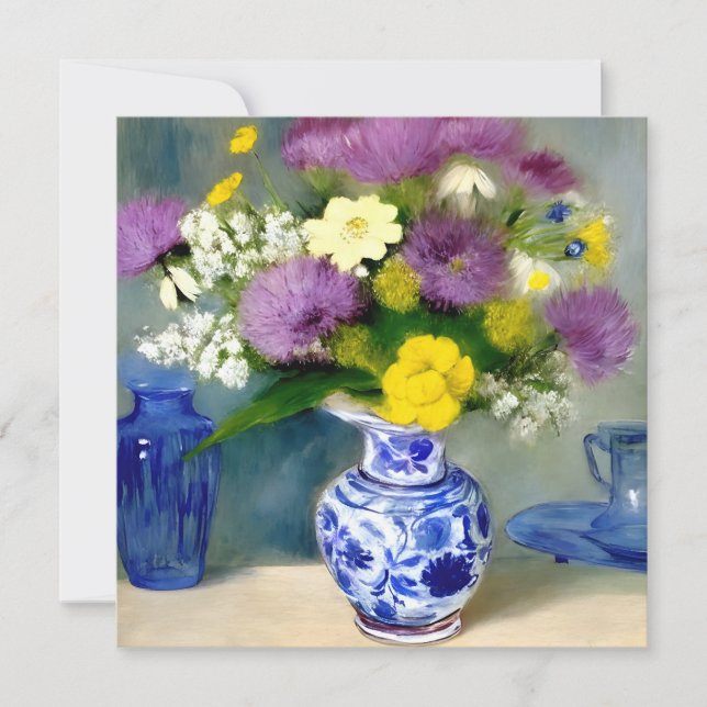 Tranquil Vase of Flowers Print Invitation (Front)