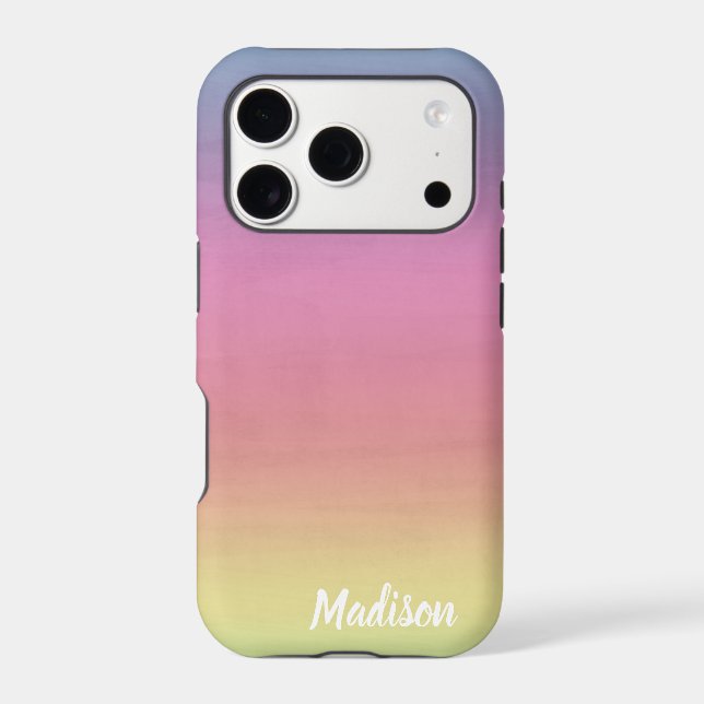 Tranquil Watercolor Gradient | Personalised iPhone (Back)