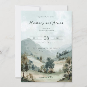 Tranquil Watercolor Landscape Invitation