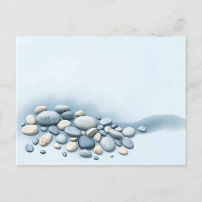 Tranquil Watercolor River Light Blue Background Postcard (Front)