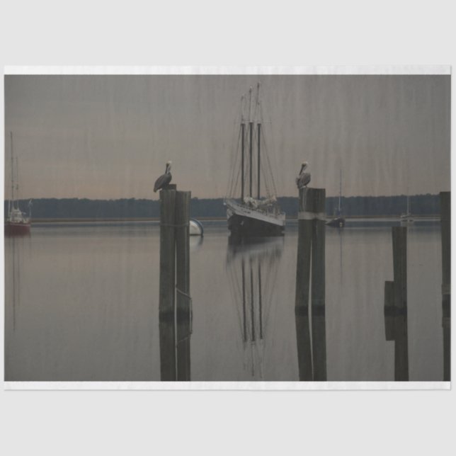 Tranquil Waters-Boat on the Water Decoupage  Tissue Paper (Front)