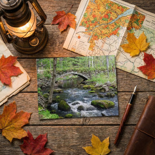 Tranquil Waters: Gleason Falls Road Bridge Postcard