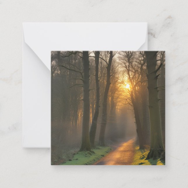 Tranquil Winter Forest Scene Card (Front)
