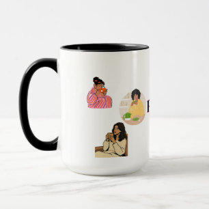TRANQUILITY TWO-TONE WHITE BLACK SIP OF PEACE MUG