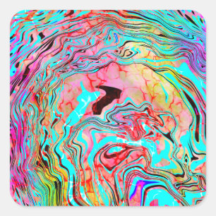 Tranquillity Abstract Fluid Art    Square Sticker