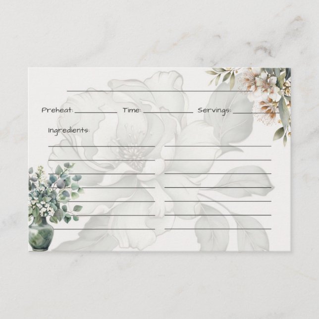 Tranquillity Basic Recipe Card  (Front)
