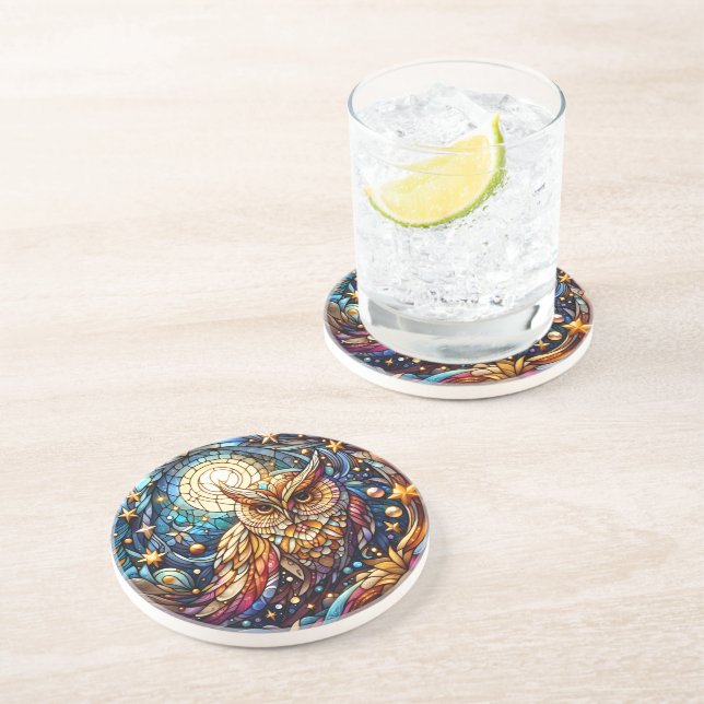 Tranquillity in Glass A Floral Stained Glass Windo Coaster (Side)