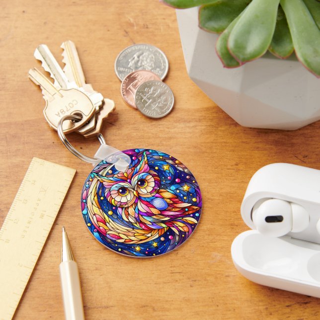 Tranquillity in Glass A Floral Stained Glass Windo Key Ring (Desk)