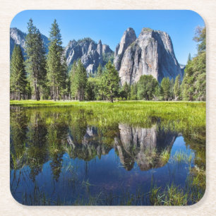 Tranquillity In Yosemite Square Paper Coaster