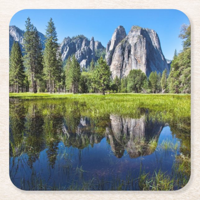 Tranquillity In Yosemite Square Paper Coaster (Front)