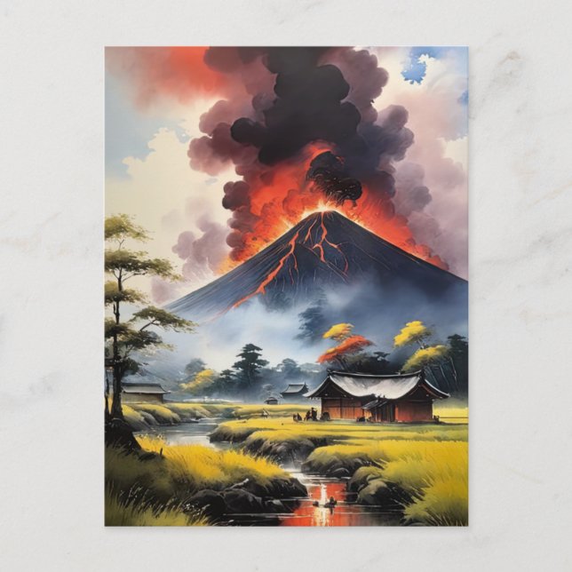 Tranquillity Shattered by Volcanic Fury Postcard (Front)