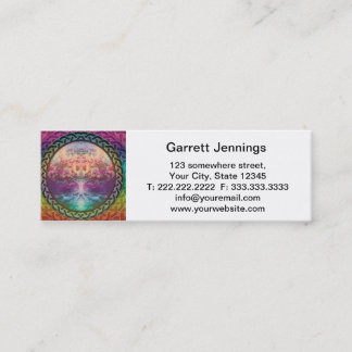 Tranquillity Tree of Life in Rainbow Colours Mini Business Card
