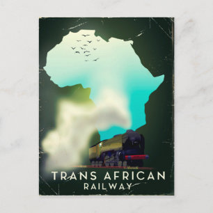 Trans African Railway Travel poster Postcard
