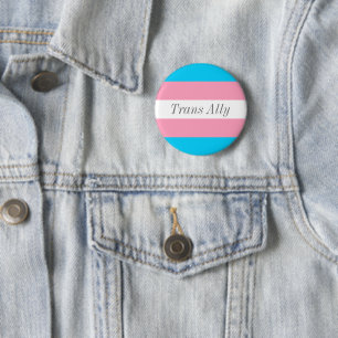 Trans Ally Editable Text Transgender Pride Flag 6 Cm Round Badge
