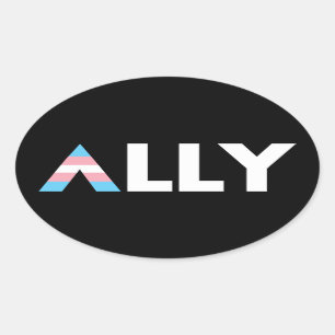 Trans Ally LGBTQ Transgender LGBT Oval Sticker