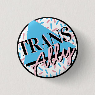 Trans Ally Pink Blue Sprinkles 90s LGBT 3 Cm Round Badge
