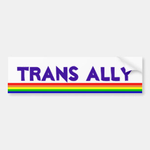 Trans Ally, rainbow Bumper Sticker