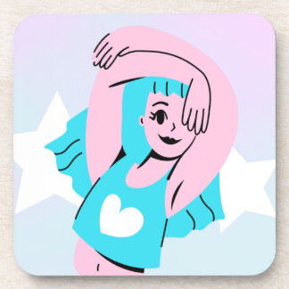 trans art on hard plastic coaster