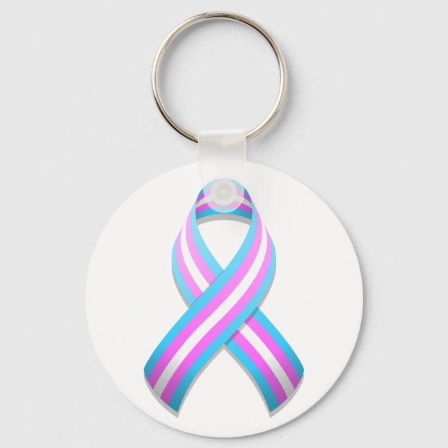 Trans Awareness Ribbon Keychain (Front)