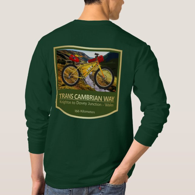 Trans Cambrian Way (bike2) T-Shirt (Back)