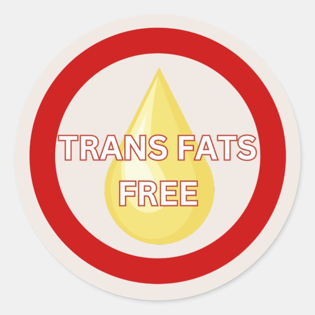 Trans Fats Free Food Allergy Alert Classic  Classic Round Sticker (Front)