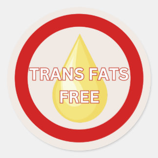 Trans Fats Free Food Allergy Alert Classic Round Sticker