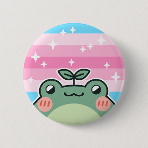 Trans Feminine LGBT Pride Flag Frog Button