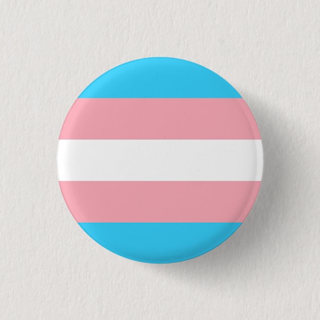 trans flag 3 cm round badge (Front)
